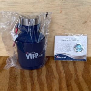 Carnival Cruise VIFP Collapsible Water Bottle Celebration Platinum Pin Lot of 2